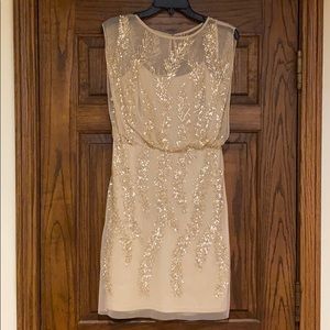 Aidan Mattox Gold Sequin Dress